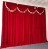 Party Decoratie 20ftx10ft Burgundy Velet Backdrop Gordijn met Tassel Swag Bakgroug Drapes voor Wall Church Backgound Wedding