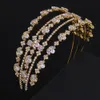 Wedding Hair Sieraden Meerlagige zirkoonband Luxe Crystal Tiara Hoofdtooi Bruidaccessoires 230112