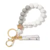 Porte-clés Longes 9 Couleurs En Bois Gland Perle Chaîne Bracelet Porte-clés De Qualité Alimentaire Sile Perles Bracelets Femmes Fille Porte-clés Poignet S Dhuka