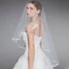 Brautschleier 1,5 m schlichter weißer Elfenbein-Schleier mit Bandkante, Tüll, eine Schicht, kurz, Braut, Hochzeit, Accessoire, Mariage Sposa