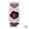 Adesivos adesivos Red Love Shape 500pcs roll 2,5cm 1 polegada muito obrigado rótulo redondo para presentes de férias