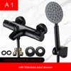 Bathroom Shower Sets Black Thermostatic Bathtub Faucet Wall Mounted Two Function Tap Lead-free Brass Body Easy To Install