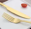 Flatware sets gouden zilveren roestvrijstalen voedselkwaliteit zilverwerk set set gebruiksvoorwerpen omvatten mesvork lepel theelepel 0112