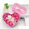 Party Favor mydel Flower Flowe Heart Rose Prezent Walentynki Róże Drop dostaw