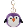 Porte-clés Longes Adorable Pingouin Porte-clés Pompon Voiture Pendentif Boule De Fourrure Porte-clés Pendentifs Dessin Animé Couple Ornement Bijoux Drop Del Dhji7