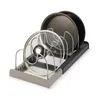 Schichträger einsensbarer Topfdeckel Edelstahl Löffel Holding Regal Kochen Abflusstrockner Küchenorganisator Pan Cover Stand 230111