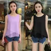 Women's Blouses & Shirts Plus 2023 Fashion Brand Summer Ruffled Round Neck Three Layer Chiffon Shirt Loose Wild Bottoming M-6XLW