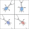 Подвесные ожерелья милые синие опальные ожерелье Подарки для женщин свадебные украшения Beautif PendateTurtles Drop Delief Dhi4b