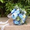 Dekorativa blommor 1 st/parti konstgjorda bröllop brudbukets bukett med vintage spets