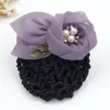 Hårklipp Barrette Clip Highgrade Yarn Flower Pearl Pins Stewardess Bank El Staff Bun Snood Girls Korean Accessories Gifts 230112