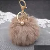 Keychains lanyards 22 Styles söta nyckelringar fin variation 8cm pompom nyckelring högkvalitativ väska pendelle Keyring Women Fashion Jewelr Dhu8p