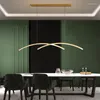 Lâmpadas pendentes Modern Led Strip penduring lâmpada iluminação interna para sala de estar Dinning Night Light Decoration