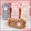 Pencil Bags Cut Cat Paw Bag Soft Plush Kawaii Makeup Pouch Large Capacity Case Pen Holder Stationery Organizer School Drop Delivery Dhh5K