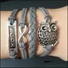 Bedelarmbanden bangle riemen wikkelen rond armband gepersonaliseerd liefde leer prachtig pseras eindeloze infinity drop levering sieraden dhiju