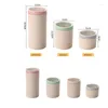 Bouteilles de stockage 3 tailles/ensemble, boîte multi-grains, pot en Fiber de bambou, récipient alimentaire de cuisine, étui de riz sec 450ml/800ml/1600ml