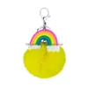 Keychains Lanyards Fashion Pompoms Keychain Rainbow Plush Hairball Key Chains Decorative Pendant For Women Bag Charms Accessories Dh2Lk