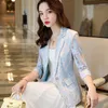 Damespakken Women Blazer 2023 Formele Slim Blazers Lady Fashion Korean Lace Suit Jacks Coat vrouw Gotched Femme Mujer Q71