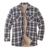 Men's Jackets Plaid Plus Fleece Jacket Men Winter Streetwear Turn-down Collar Button Thickened Shirt For Casual High Quality