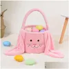 Party Favor Sac à main Fuzzy Long Ears Seau de lapin de Pâques en peluche Furry Bunny Sacs-cadeaux Panier 0103 Drop Delivery Home Garden Festive S Dhw4Y