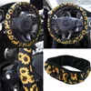 Car Seat Covers Gothic Blue Rose Design Sweat Absorption Durable Auto Steering Wheel Cover Set Vehicles Interior Decor Seatbelt