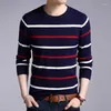 Erkek Sweaters 2023 Moda Trui Beyler Giyinmiş İnce Fit Jumbers Örgü Wollen Restore Kore tarzı gündelik giysiler