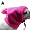 Ubrania dla psa ciepła czapka czysta kolorowa czapka z małą piłką do włosów regulacja sznurka zimowa swoboda lamparta