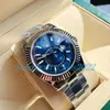 Mens Watch 42mm Automatic Mechanical Cadran bleu Sky Acier inoxydable Oyster Strap Ref.326934 Asia Stable Movement Sapphire Glass Self-winding Wristwatches