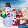 Décoration De Fête 1.5M Bonhomme De Neige Gonflable Rougeoyant Joyeux Noël Extérieur Led Light Up Nt Année 2022 Drop Delivery Home Garden Festive Dhou5