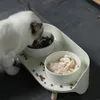 Cat Bowls المغذيات طاولة طعام الحيوانات الأليفة ثنائية التغذية الرقبة حماية السيراميك Nonslip لمغذي الطعام الكلب 230111