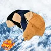 ベレー帽ユニセックス冬の暖かいイヤーフラップトラッパーロシアの帽子男性と女性の帽子が濃厚な雪スキー風力防止用の固体爆撃機
