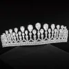 Silverpl￤terad kristallbr￶llop kronor brud tiara mode drottning f￶r br￶llop krona huvudstycke br￶llop h￥r smycken tillbeh￶r g￥va