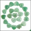 Stone 20mm piccolo avventurina verde naturale cuore naturale guarigione lucida cuori di cuori di cristallo per la consegna della casa gioielli dhe7l