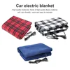 Couvertures Couverture électrique Couverture classique Plaid Portable Tapis de chauffage de voiture Tapis chauffant de voyage d'énergie plus chaud temps froid grille rouge