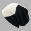 Berets Unisex Color Match Pompom Cap Women Men Cotton Knitted Hat Personality Loose Slouchy Winter Beanie Skullie Warmer Ski Bonnet