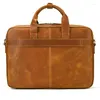 Aktetjes lederen tassen voor mannen aktetas 14-in laptop tas zakelijke handtas 2023 Office Men's Executive Messenger