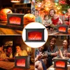Decorative Objects Figurines Fireplace Lights IMAGE Lantern LED Flame USB Battery Powered Flameless Fire Light for Home Decor Christmas Ornaments 230111