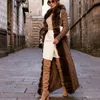 Women's Fur Faux ladies real fur sweater natural long 120 125cm length women cardigan 230111