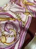 women's square scarves shawl goodquality 100% twill silk material pink color print pattern size 130cm - 130cm