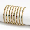 Link Bracelets Wish Card Simple Gold Plated Green Zircon Bracelet For Women Man Fashion Punk Jewelry Accessories Gift Luxury On Hand