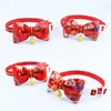 Collari per cani Happy Year Collare in raso rosso Stile cinese Fiocco per gatti Accessori per animali domestici carini