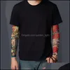 Protective Sleeves Unisex Summer Fake Tattoo Arm For Men Women Sunsn T Shirt Uv Protection Hip Hop Punk Slip On Drop Delivery Home G Dhevi