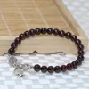 Strand Charming Women Bracelets 6mm Garnet Natural Redes redondas grátis Sagrifing por atacado Jóias de moda B2101