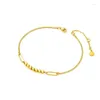 Bracelets de charme Bijoux de poignet Bracelet doré Luxe Cube de sucre Forme Perlée Design Femme