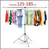 Hangers Racks Stainless Steel Foldable Drying Travel Indoor Room Balcony Portable Rack Expanded Size Width 125 To 185Cm High 65 Dr Otuqk