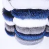 女性の毛皮のフェイクマオマオコン本物の毛皮コート冬の女性シルバー豪華なスプライス色温かい厚い女性長いナチュラルジャケット230111