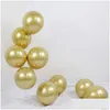 Feestdecoratie 15 stks goud blauw metalen latex ballonnen verjaardagsdecoraties kinderen chroom ballon confetti bruiloft decor drop levering dhbvp