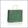 Packing Bags 100 Pcs Kraft Paper Retail Shop Merchandise Party Gift 12X4X10 With Rope Handles Drop Delivery Office School Business I Oteua