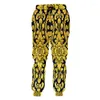 Pantalons pour hommes Style de cour baroque Pantalons de survêtement Baggy Joggers Golden Flower Wide Leg Oversized 3D Printing Pattern Wholesale Drop