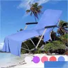 Blankets Microfiber Beach Chair Er Towel Pool Lounge Portable With Strap Towels Double Layer Blanket Drop Delivery Home Garden Textil Dhcld