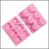 Baking Moulds 6 Cavity Diamond Love Heart Sile Mod Cake Decorating Tools Mold Bakeware Form For Soap Mousse Pastry Drop Delivery Hom Dhhz8